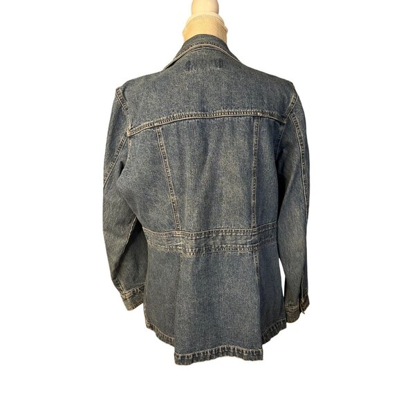 Jamaica Bay Denim Blue Jean Jacket Coat Women Large Denim Buttons Stitching - Picture 5 of 10
